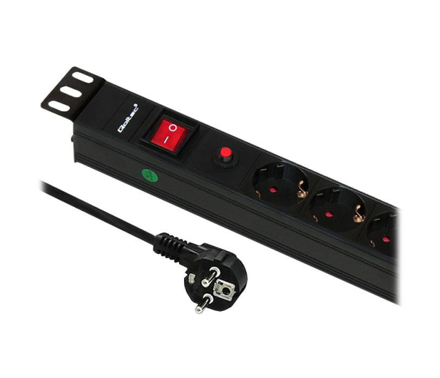 QOLTEC RACK 19" 1U PDU CB - 6 gniazd, 2m, SCHUKO 53993 - 432112 - zdjęcie